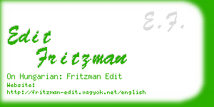edit fritzman business card